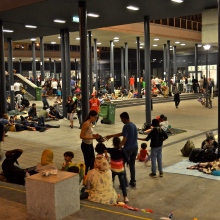 Refugees at the Eastern Railway Station.
