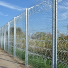 Fence at the Hungarian-Serbian border.