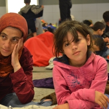 Refugee mother and daughter.